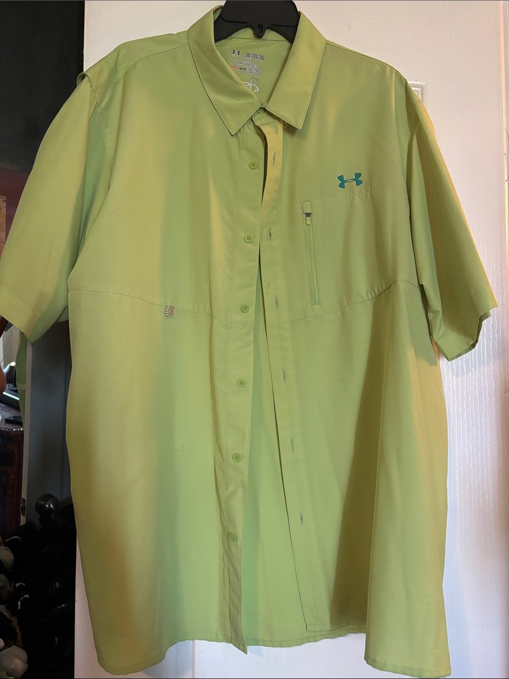 Under Armour Lime Green Short-Sleeve Button-Down Shirt